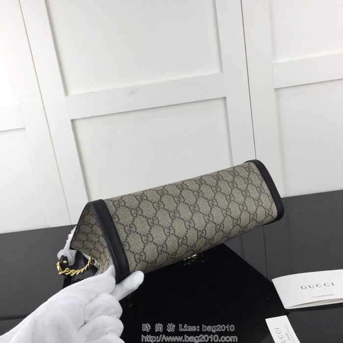 GUCCI古馳 新款 專櫃品質 原單 498156 杏/克 雙鏈條肩背包HY1395